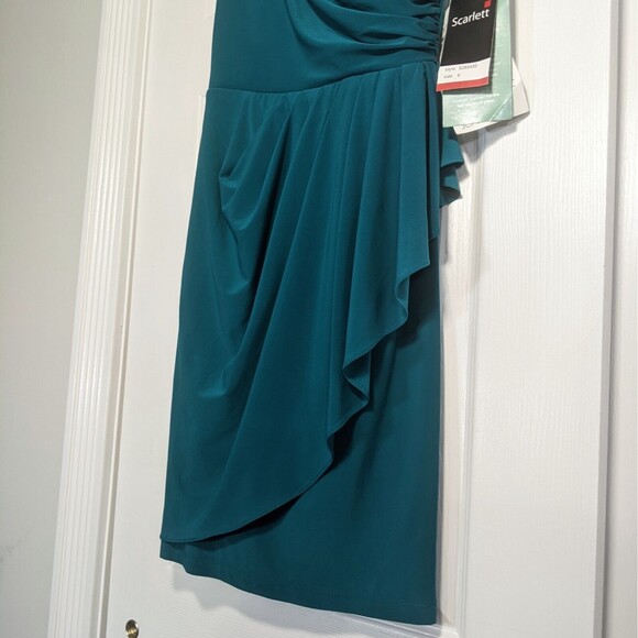 Scarlett Teal Jewels Short Dress 6 Small Sleeveless Bodycon Y2K Draped NWT New - Picture 4 of 12